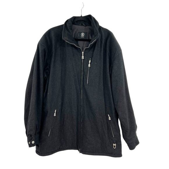 Bogner Goan Thylmann Charcoal‎ Gray Wool Zip Front Coat Jacket Mens Size 44 - Picture 1 of 16